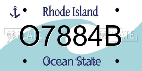 O7884B Rhode Island License Plate