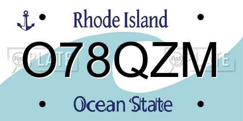 O78QZM Rhode Island License Plate