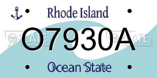 O7930A Rhode Island License Plate
