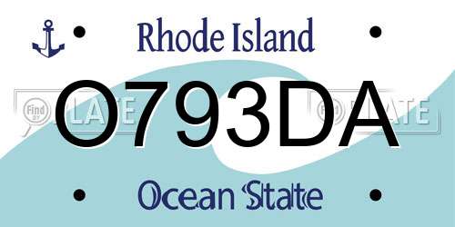O793DA Rhode Island License Plate