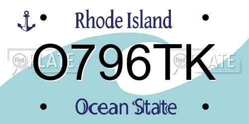 O796TK Rhode Island License Plate