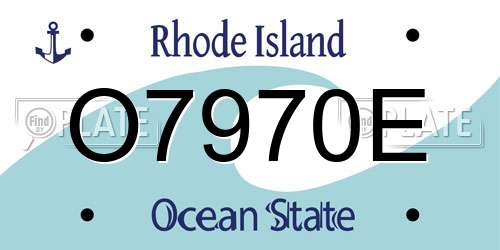 O7970E Rhode Island License Plate