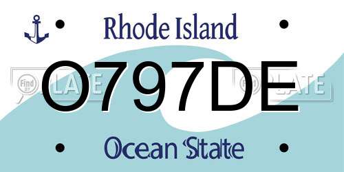 O797DE Rhode Island License Plate