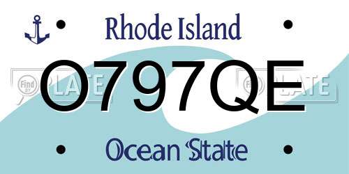 O797QE Rhode Island License Plate