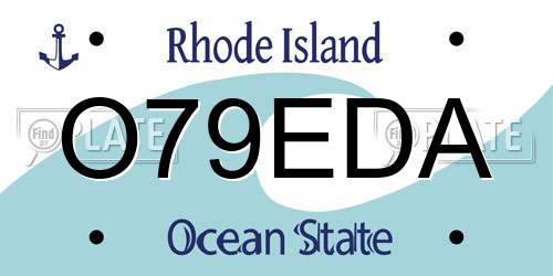 O79EDA Rhode Island License Plate