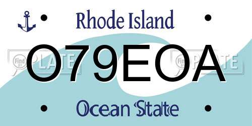 O79EOA Rhode Island License Plate