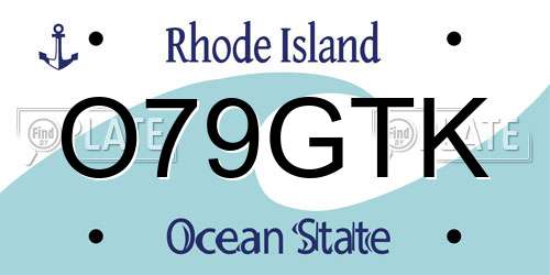 O79GTK Rhode Island License Plate