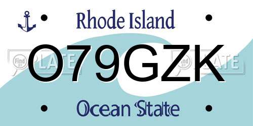 O79GZK Rhode Island License Plate