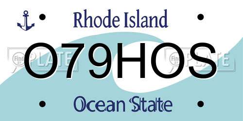 O79HOS Rhode Island License Plate