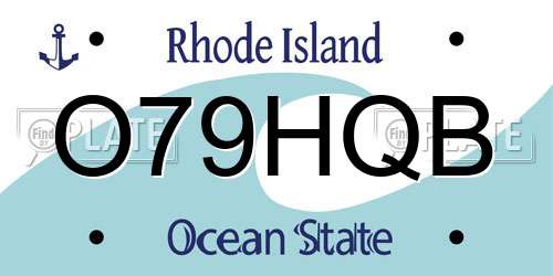 O79HQB Rhode Island License Plate
