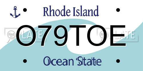 O79TOE Rhode Island License Plate