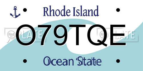 O79TQE Rhode Island License Plate