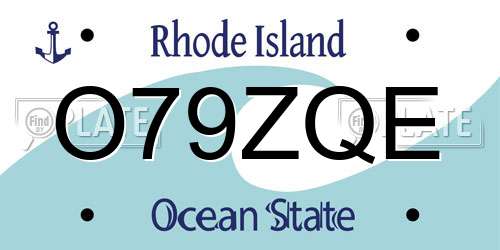 O79ZQE Rhode Island License Plate