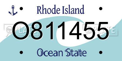 O811455 Rhode Island License Plate