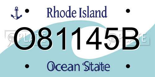 O81145B Rhode Island License Plate