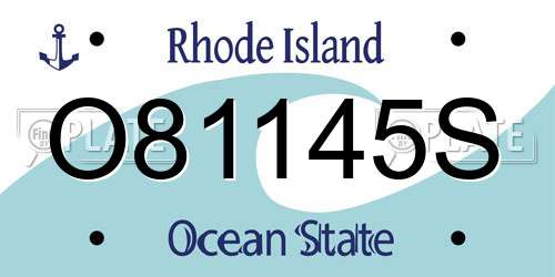 O81145S Rhode Island License Plate