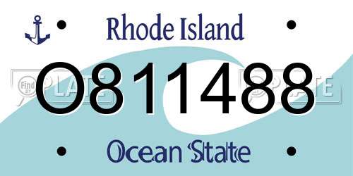 O811488 Rhode Island License Plate