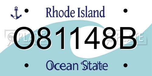 O81148B Rhode Island License Plate