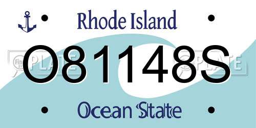 O81148S Rhode Island License Plate