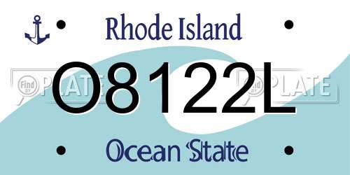 O8122L Rhode Island License Plate