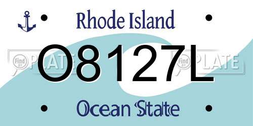 O8127L Rhode Island License Plate