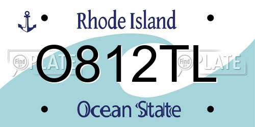 O812TL Rhode Island License Plate