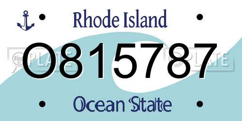 O815787 Rhode Island License Plate