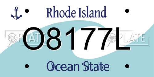 O8177L Rhode Island License Plate