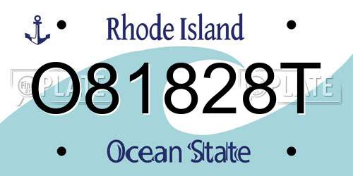 O81828T Rhode Island License Plate