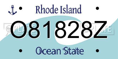 O81828Z Rhode Island License Plate