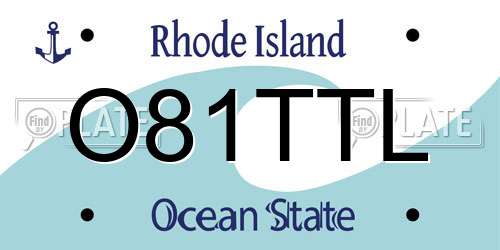 O81TTL Rhode Island License Plate
