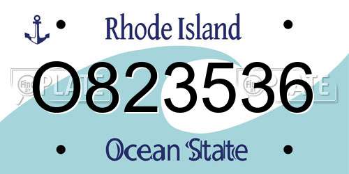 O823536 Rhode Island License Plate
