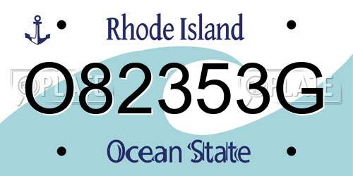 O82353G Rhode Island License Plate