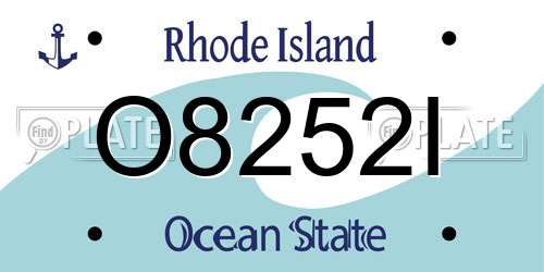 O8252I Rhode Island License Plate