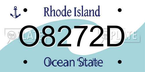 O8272D Rhode Island License Plate