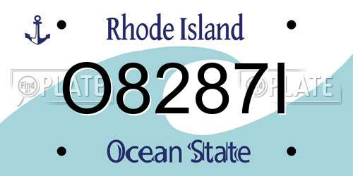 O8287I Rhode Island License Plate