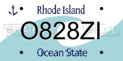 O828ZI Rhode Island License Plate