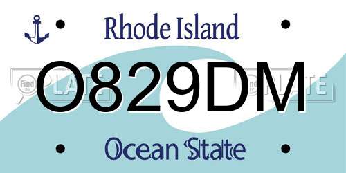 O829DM Rhode Island License Plate