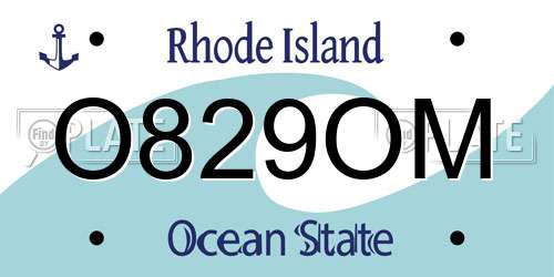 O829OM Rhode Island License Plate