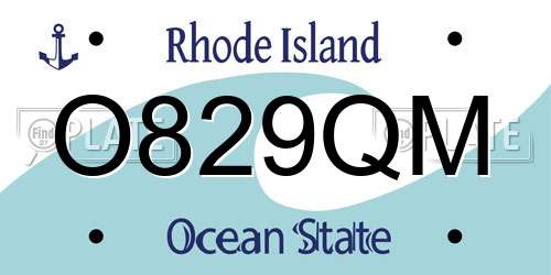 O829QM Rhode Island License Plate