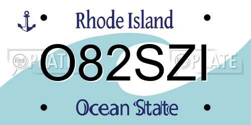 O82SZI Rhode Island License Plate