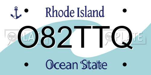 O82TTQ Rhode Island License Plate