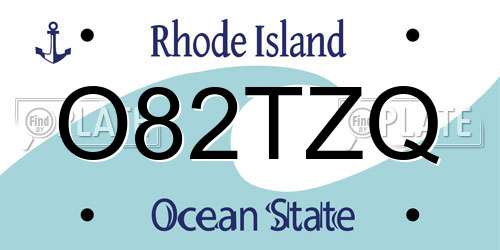O82TZQ Rhode Island License Plate