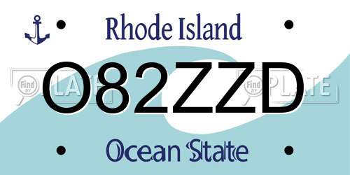 O82ZZD Rhode Island License Plate