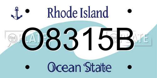 O8315B Rhode Island License Plate