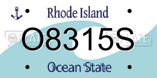 O8315S Rhode Island License Plate