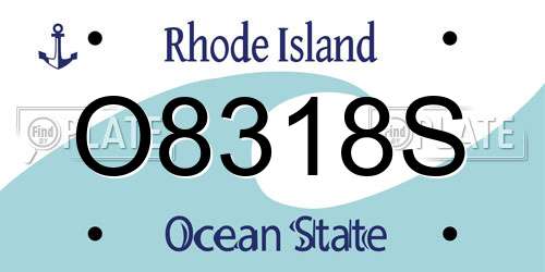 O8318S Rhode Island License Plate