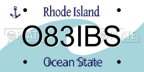 O83IBS Rhode Island License Plate