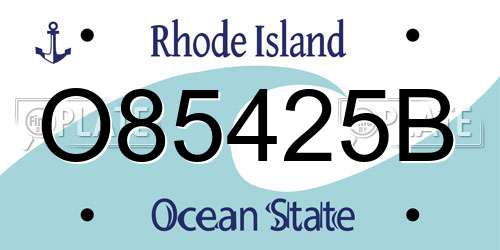 O85425B Rhode Island License Plate