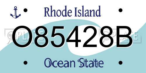 O85428B Rhode Island License Plate